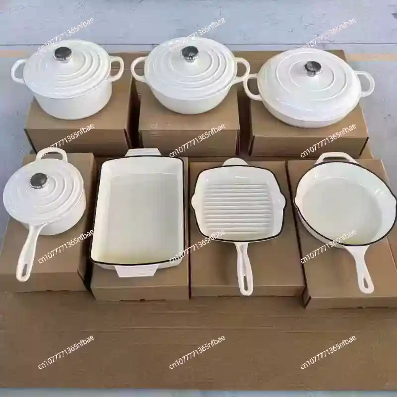 Dutch Oven Enamel - Juego de 7 Piezas de Ollas