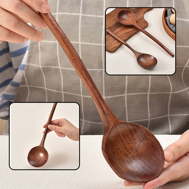 Home Cooking In Japanese - Cuchara de madera de mango largo