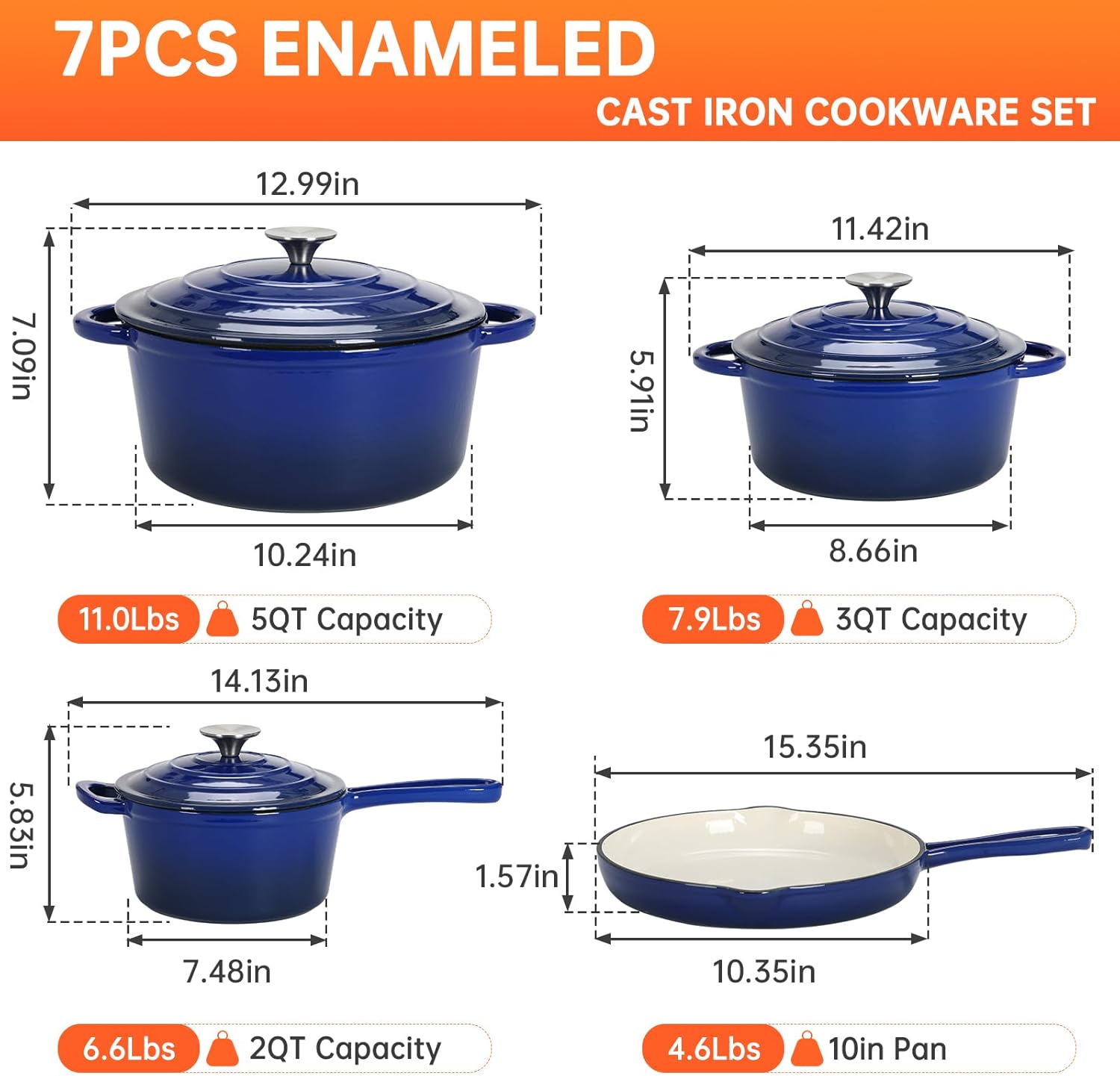 Juego de Utensilios de Cocina  - Dutch Oven Enamel reseña y precio
