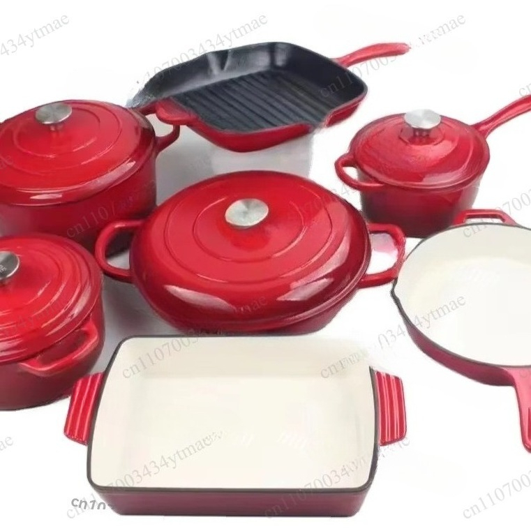 Juego de 7 Piezas de Ollas de  - Dutch Oven Enamel reseña y precio